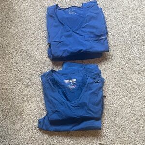 Grey's Anatomy Royal Blue Scrub Set & Jaanuu Royal Blue Scrub Set